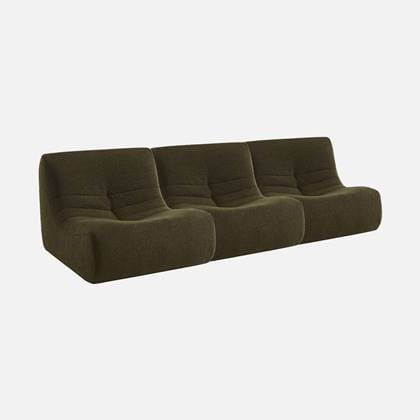 Sweeek  1-zits bouclé fauteuil met structuur, verstelbaar (set van 3)