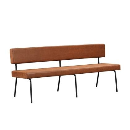 Bronx71® Industriële eetkamerbank Espen cognac eco-leer 190 cm