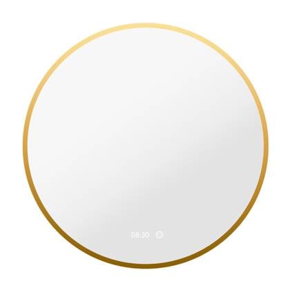 Vtw Living - Badkamerspiegel Rond 80 cm Goud Spiegel met Verlichting