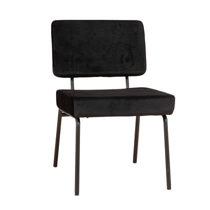 Bronx71® Velvet eetkamerstoel Espen zwart - Eetkamerstoelen set van 6