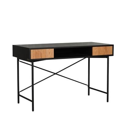 Bronx71® Bureau Maury zwart/blank eiken 120x55x77 cm