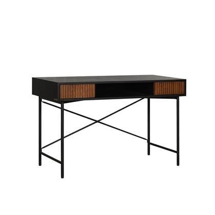 Bronx71® Bureau Maury zwart/rustiek eiken 120x55x77 cm