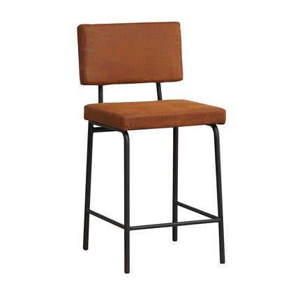 Bronx71® Industriële barkruk Espen cognac eco-leer 64-77 cm - Barkrukken set van 2