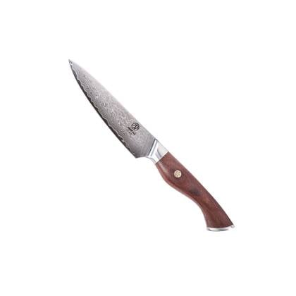 Homizu Baranoki universeel keukenmes - 13cm - VG-10 damascus mes|hout