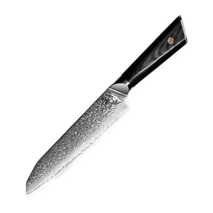 Homizu Japans Santokumes - 18cm - AUS10 damascus mes/G10 - geschenkdoos