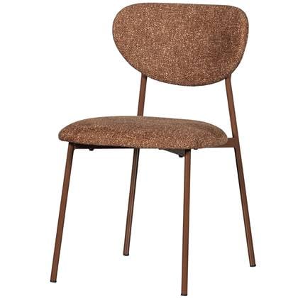 WOOOD Valor Eetkamerstoelen - Polyester - Bruin - Set van 2