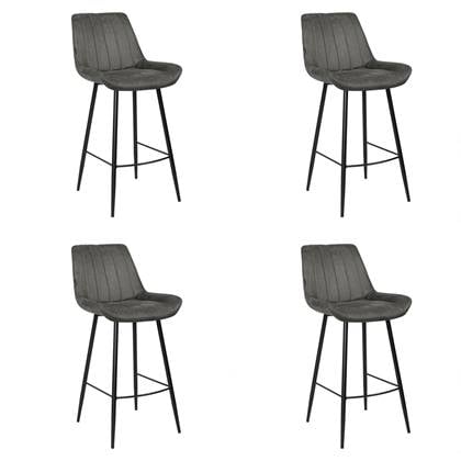 Bronx71 Industriële barkruk Brooke antraciet 74 cm - Barkrukken set