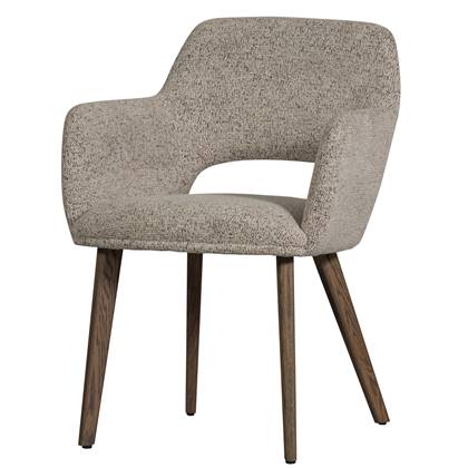 WOOOD Murat Eetkamerstoelen Houten Bruine Poot - Naturel - Set van 2