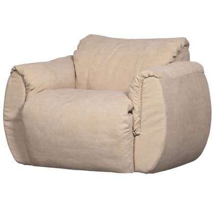 WOOOD Baggy Draaifauteuil - Geweven Chenille - Zand - 81x104x84 Beige