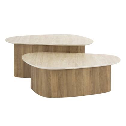 Giga Meubel - Salontafel Driehoek Keramiek - 90x43x40cm - Set van 2