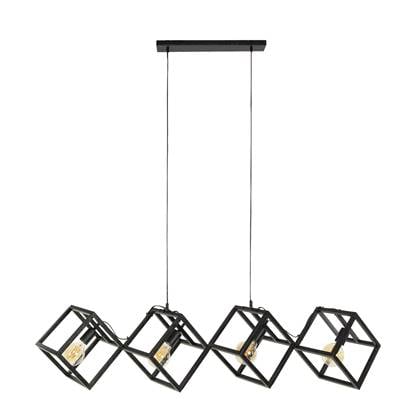 Giga Meubel - Vloerlamp Metaal Zwart - 4-Lichts - 150x35x150cm - Kubus