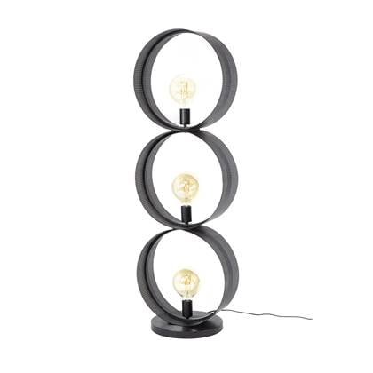 Giga Meubel - Vloerlamp Zwart Metaal - 40x30x122cm - 3-Lichts - Ring