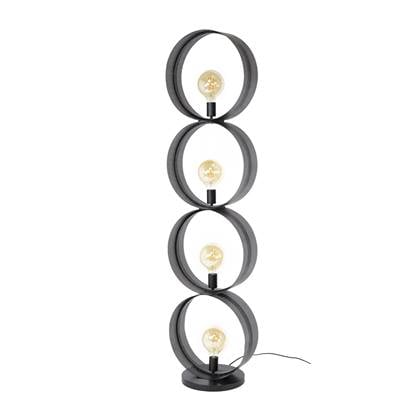 Giga Meubel - Vloerlamp Zwart Metaal - 40x30x162cm - 4-Lichts - Ring