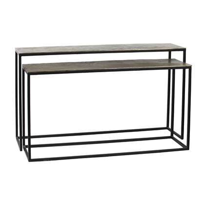 PTMD Kae Gold Alu Black Iron Rectangular Sidetable Sv2