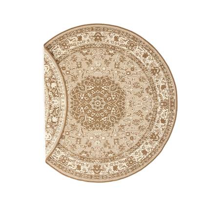 Tapeso Rond Vintage buitenkleed - Flip Agnes lichtbruin - 200 cm rond