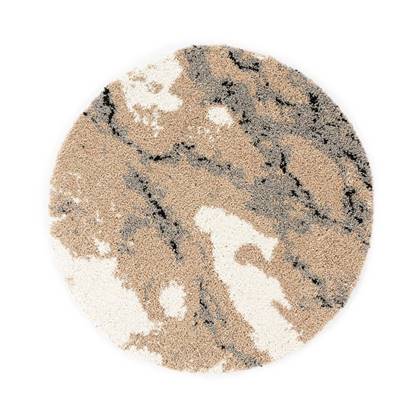 Rond hoogpolig vloerkleed Marble Artisan - beige 280 cm rond