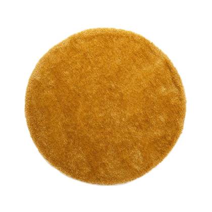 Tapeso Rond hoogpolig vloerkleed velvet - Posh goud - 80 cm rond