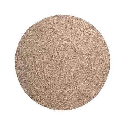 Boho&me Rond vloerkleed katoen - Joy beige|wit - 300 cm rond Beige, Wit