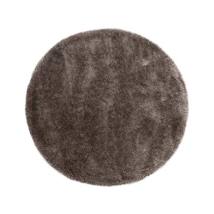 Rond hoogpolig vloerkleed velvet - Posh grijs 80 cm rond