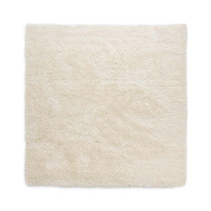 Tapeso Vierkant hoogpolig vloerkleed velvet - Posh - 280x280 cm Wit