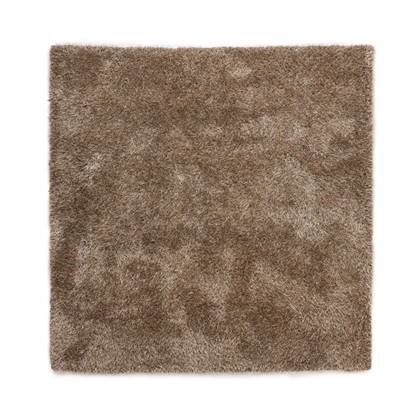 Vierkant hoogpolig vloerkleed velvet - Posh beige 200x200 cm