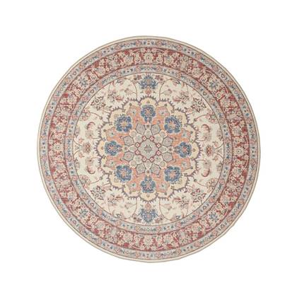 Rond Vintage buitenkleed - Valenca Nova crème/rood 230 cm rond