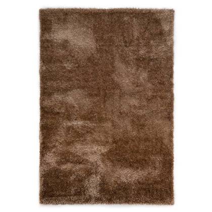 Tapeso Hoogpolig vloerkleed velvet - Posh bruin - 240x340 cm