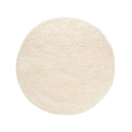 Rond hoogpolig vloerkleed velvet - Posh wit 120 cm rond