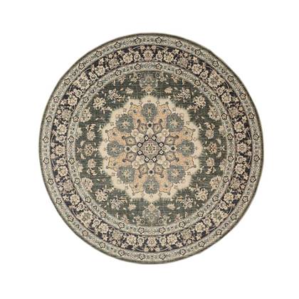 Heritaged Rond Vintage buitenkleed - Valenca Nova donker - 200 cm Groen