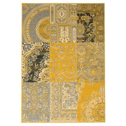 Tapeso Vloerkleed patchwork - Ease Agatha okergeel - 190x280 cm