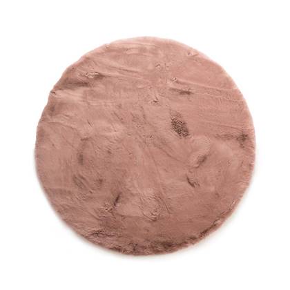 Fluffy vloerkleed rond - Comfy Deluxe roze 80 cm rond