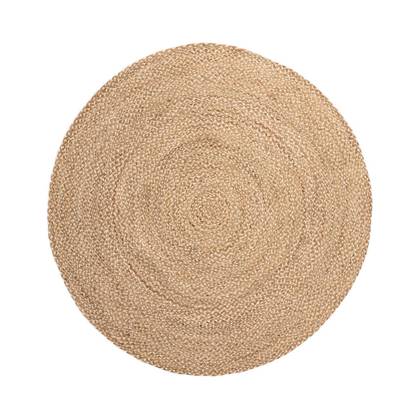 Boho&me Jute vloerkleed rond - Braided - naturel|multi - 120 cm rond