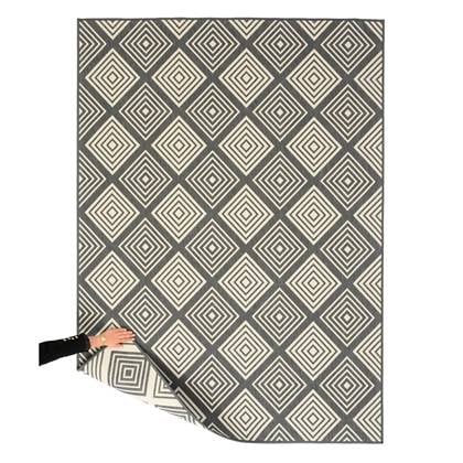 Tapeso Buitenkleed ruit - Flip Gem - 160x220 cm Grijs