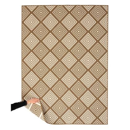 Tapeso Buitenkleed ruit - Flip Gem licht - 160x220 cm Bruin