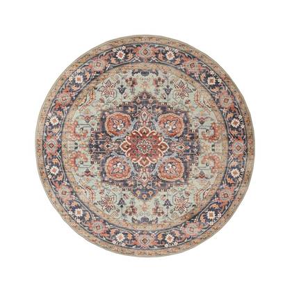 Heritaged Rond Vintage buitenkleed - Valenca Fino groen| - 160 cm Blauw