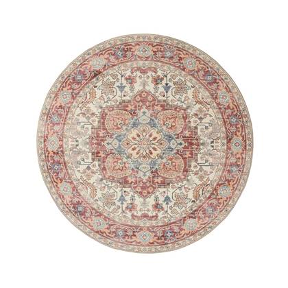 Heritaged Rond Vintage buitenkleed - Valenca Fino crème|rood - 160 cm Crème, Rood