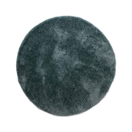 Rond hoogpolig vloerkleed velvet - Posh blauw 120 cm rond