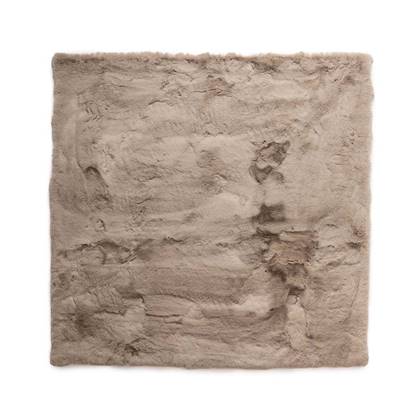 Fluffy vloerkleed vierkant - Comfy Deluxe taupe 160x160 cm