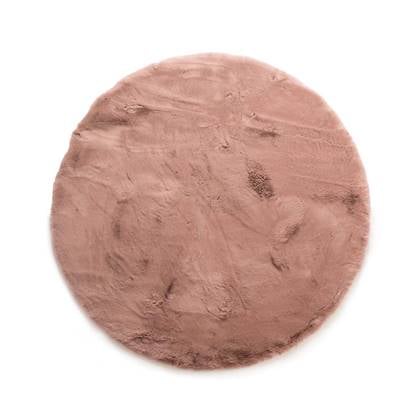 Tapeso Fluffy vloerkleed rond - Comfy Deluxe roze - 100 cm rond