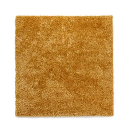 Tapeso Vierkant hoogpolig vloerkleed velvet - Posh goud - 280x280 cm