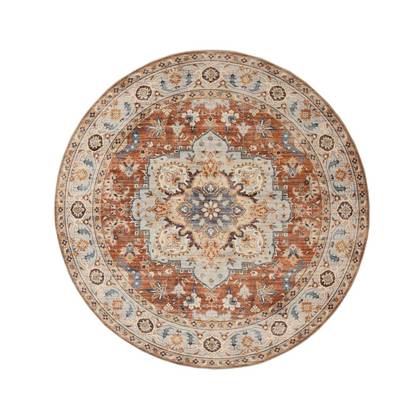 Heritaged Rond Vintage buitenkleed - Valenca Fino terracotta - 160 cm Antraciet