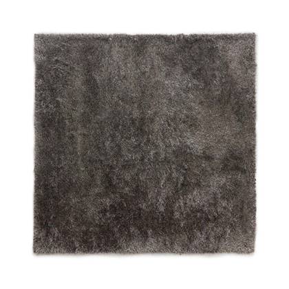 Tapeso Vierkant hoogpolig vloerkleed velvet - Posh - 200x200 cm Grijs