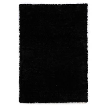 Tapeso Hoogpolig vloerkleed velvet - Posh zwart - 280x380 cm