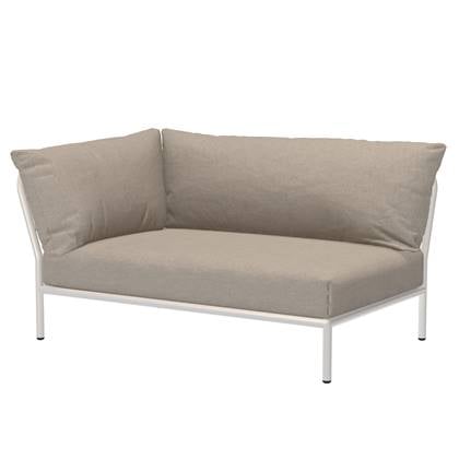 Houe Level2 linker hoek 2-zits loungebank frame wit stof Ash