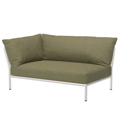 Houe Level2 linker hoek 2-zits loungebank frame wit stof Leaf