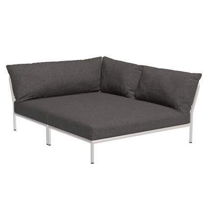 Houe Level2 Cozy Corner loungebank rechts frame wit stof Darkgrey