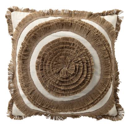 Dutch Decor LEI - Kussenhoes 45x45 cm - Natural - bruin - met rits - zonder binnenkussen