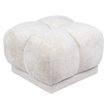 DÉJA Living - Poef Stof Beige - 64x64x41cm - Zithoogte 41cm - Timéo