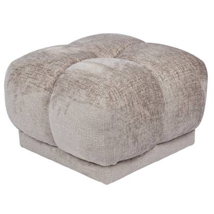 DÉJA Living - Poef Stof Taupe - 64x64x41cm - Zithoogte 41cm - Timéo