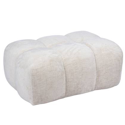 DÉJA Living - Poef Stof Beige - 90x64x44cm - Zithoogte 44cm - Maël